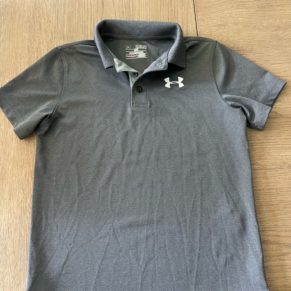 Under Armour Boys Charcoal Polo Shirt